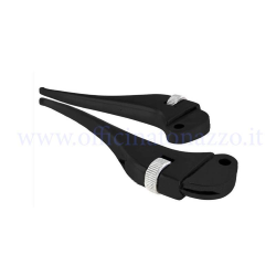 Pair of adjustable levers with polished black tips for Vespa