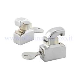 Anti-theft satin padlock for bonnets Vespa GT - GTR - TS - Super - GL - Sprint - Sprint V. - 160GS - 180 SS - Rally - PX (2 Pcs)