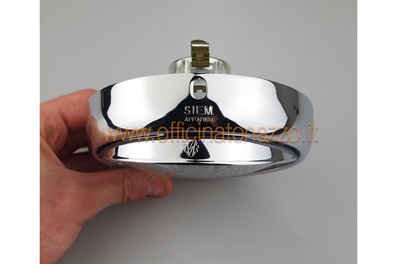 Front light in glass marked SIEM Ø105 with eyelid for Vespa VB1 - GS VS