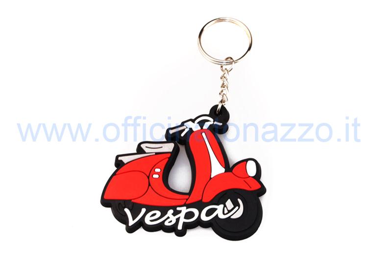 Porte-clés Vespa en caoutchouc rouge