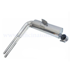 Silencieux Abarth réplique « Sport » pour Vespa Silencieux Abarth réplique « Sport » pour Vespa 125 VNA/VNB /Super/150 VBA/VBB/Super  en acier inoxydable, poli, adapté pour pneus  larges