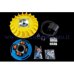 Parmakit variable advance ignition cone 20 - 2.2 kg with flywheel machined from solid for Vespa PX 125/150/200 - PE200 - Rally 200 with Ducati ignition (yellow fan)