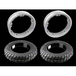 Par de ruedas ya montadas con llanta tubeless 2.10x10 gris con neumático de invierno Continental Contimove 365 tubeless 3.50 x 10 - 59M M+S