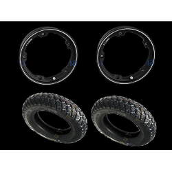 Par de ruedas ya montadas con llanta tubeless 2.10x10 negra con neumático de invierno IRC tubeless 3.50 x 10 - 59J M+S