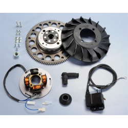 Encendido Polini con avance variable, cono 20 - 1,4 kg con arranque eléctrico para Vespa PX - PE (ventilador negro)