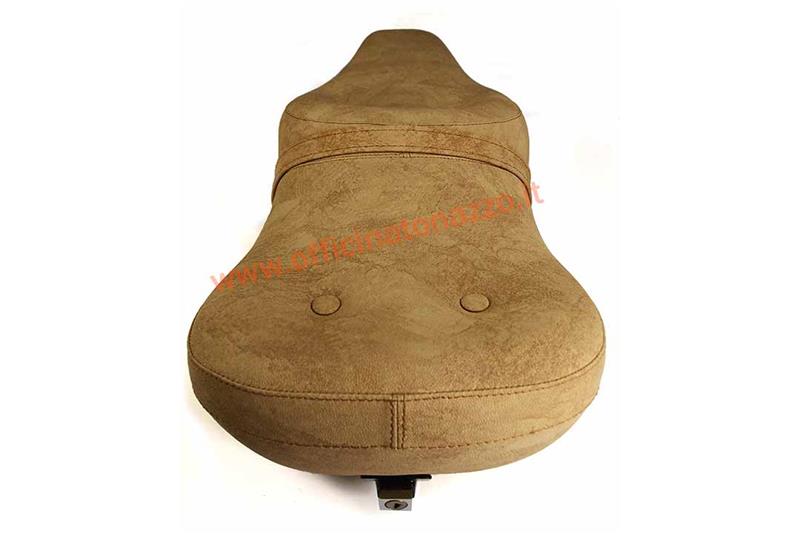 Two-seater foam seat with lock type King & Queen beige for Vespa 125/150/200 - GT - GTR - Sprint Veloce - TS - PX
