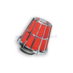 Malossi conical air filter with Ø 44 mm inlet, chrome filter and red sponge for PHBL 24/25 carburettor
