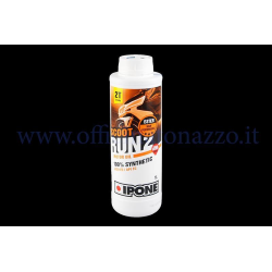 Aceite de mezcla Ipone Scoot Run2 100 % sintético de alto rendimiento, específico para mezclador separado, envase de 1 l.