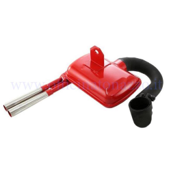 Marmitta racing SIP ROAD stile "Abarth", colore rosso, per Vespa 160 GS/180SS, 180 Rally