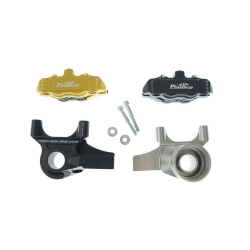 Pinza Freno Radiale Pinasco per Vespa PK / PX a 4 pistoncini Nero - Argento