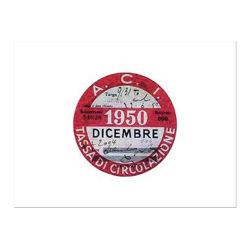 Adesivo Vespa tassa di circolazione 1950