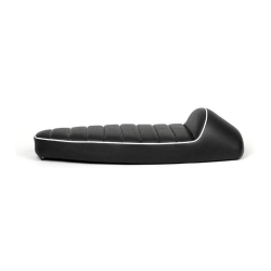 Sitzbank -FASTBACK- Vespa PK S - XL schwarz mit weißem Rand