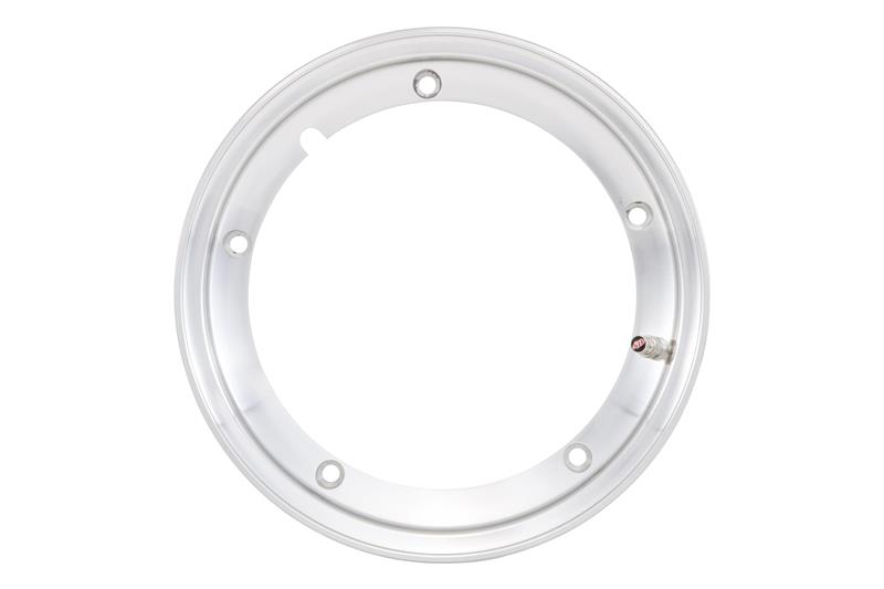 Circle SIP sin cámara 2.10x10 "de aluminium pulida para Vespa 50-125-150-200, Mitin, PX, Sprint etc. (válvula et incluyendo tuercas pre-montado)