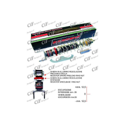 Amortisseur arrière réglable CARBONE HI TECH CHROMÉ pour Vespa roues de 10"