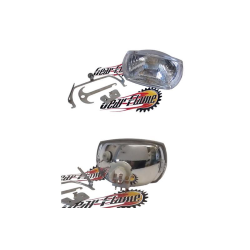 DRT Vespa 50 Special halogen headlight modified to fit PX bulbs (bulb holder with high beam/low beam).