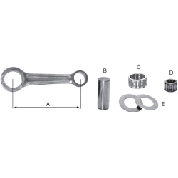 Mazzucchelli 110mm connecting rod, Ø16m piston for Vespa 160 GS 2° VSBM 0036098-&gt