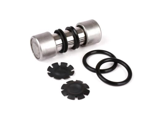 Kit BGM ORIGINAL per fulcro braccio oscillante anteriore Vespa dal 1984: perno 16x56 mm, cuscinetto da 22 mm, tenute a V e fermi inclusi.