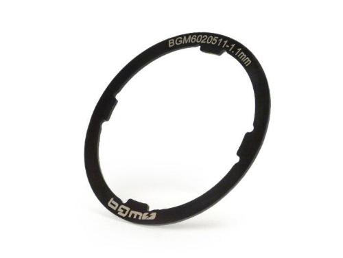 Anello di spallamento cambio BGM ORIGINAL BGM6020S11 da 1,10 mm, temprato e rettificato, con tolleranza +0,00/-0,04 mm per Vespa Smallframe, PX Lusso, T5 e Cosa compatibili.