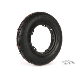 Kit neumático y llanta -BGM Sport, sin cámara, Vespa- 3,50 - 10 pulgadas TL 59S (reforzado) - llanta 2,10-10 negra