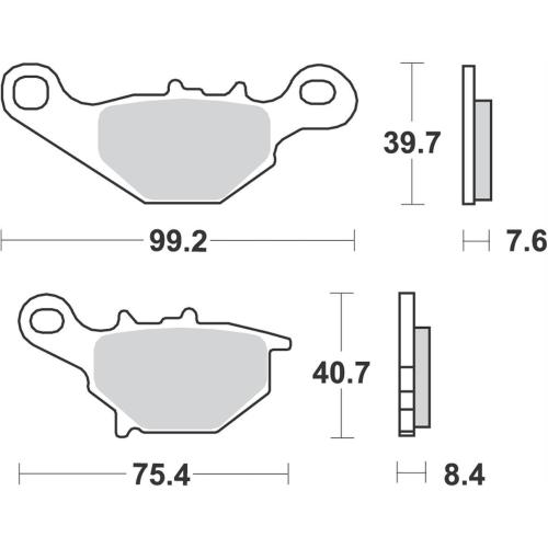 Pastiglie freno MALOSSI Sport, S47, 99,5x40x7,5 mm 76x41,5x8,2mm, con e-pass, marchio e24