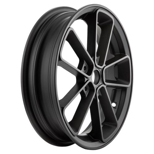 Cerchio SIP SERIES PORDOI per Vespa GTS/GTS Super/GTV/GT 60 /GT/GT L 125-300ccm, 3.00-13", 10 raggi, anteriore/posteriore, alluminio, nero opaco, KBA 53352, come accessorio estremamente attraente e grado AA - riparazione di prima classe
