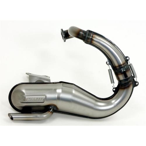 Scarico Giannelli Vintage 30056 per Piaggio Ape 50 corsa lunga oltre 110 cc: espansione in acciaio argento, uscita centrale. GTIN 8030656056191.