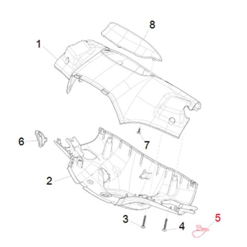 Brake pump cover, right, PIAGGIO for Vespa Primavera 50-150ccm white, Montebianco 544