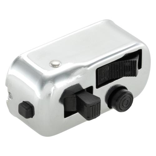 Devioluci SIP 60091300 cromato con clacson rotondo e pulsante per tachimetro o contagiri SIP. Per conversioni 12 V su Vespa compatibili.