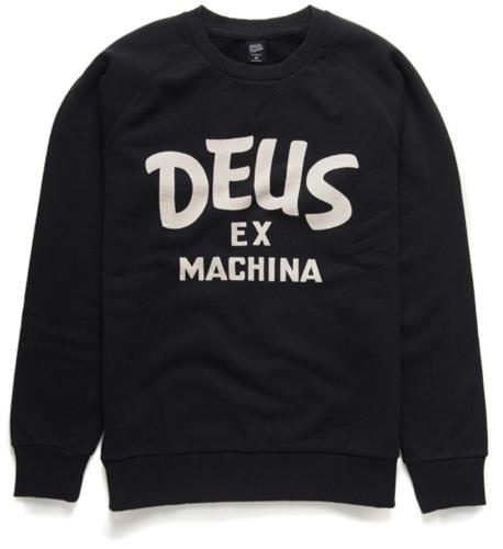 Felpa DEUS Curvy Crew, nera, uomo, taglia XXL, 100% cotone, 380g/m2