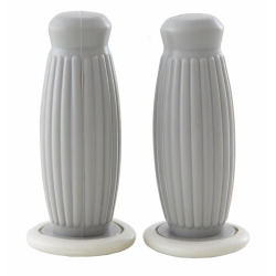 Manopole Bubble per Vespa 125 VNB 3-6/150 VB1 /VBA/VBB/VGL1/VGLA-B/150 GS VS2-5/160 GS grigio chiaro RAL 7035, bianco, Ã 20/20 mm, l 115 mm, come accessorio estetico