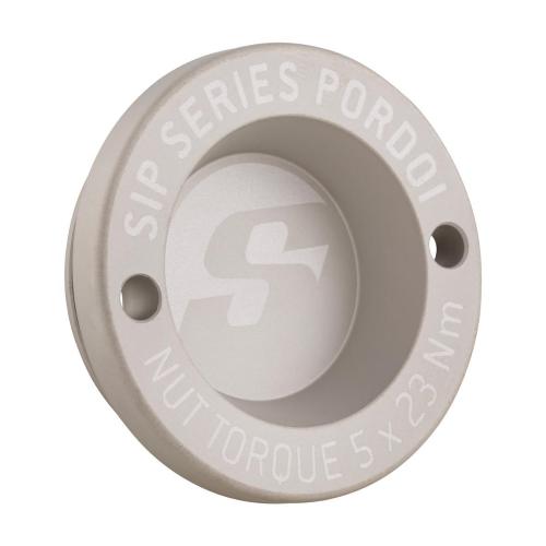 12" hub cover, front rim, SIP PORDOI SERIES for Vespa GTS/GTS Super/GTV/GT 60/GT/GT L 125-300ccm Ø 42 mm, CNC aluminium, matt silver anodised, an extremely attractive accessory