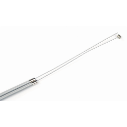 Cavo acceleratore per Vespa tutti i modelli, con manicotto e nipplo a barilotto, grigio, l (cavo)=2000mm, Ã 1,25mm/4,5mm, acciaio, zincato l (manicotto)=1800mm, grado A - riparazione perfetta