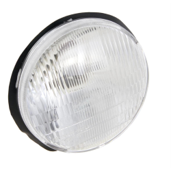 Gruppo ottico PIAGGIO per Vespa PK50-125 XL FL/HP/N/XL2, rotondo, Ã 135 mm, anche per Vespa PK50-125 XL2, in plastica, lente, trasparente, attacco anabbagliante: P26s, presa luce di parcheggio: Ba9s, senza lampadine, con marchio DGM, senza attacco, avvit