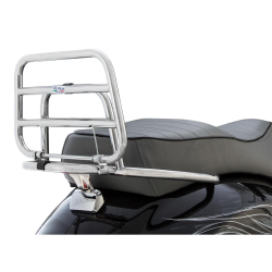 Portapacchi posteriore, FA per Vespa GTS/GTS Super/GTV/GT 60, 125-300ccm cromato, superficie di carico: 30x21 cm, ripiegabile
