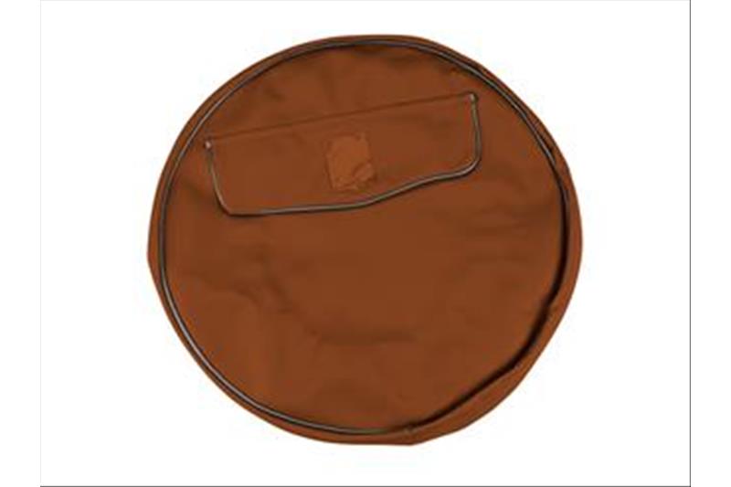 Spare wheel cover in brown leatherette with shield for 8 "wheels