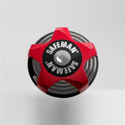 Serratura di sicurezza SAFEMAN rosso, l 750 mm, Ã 75 mm, incl. 2 chiavi