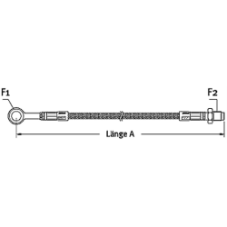 Tubo freno SPIEGLER per GILERA Runner, nero, l 1010 mm, 20Â°+90Â°, con omologazione TÃV