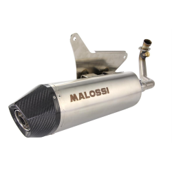 Scarico Racing MALOSSI RX, per APRILIA Scarabeo Special 300 4 tempi, LC, cioÃ¨ argento, silenziatore in acciaio inox, con e-norm, con terminali in carbonio ROAD-TUNING, per uso quotidiano e affidabile
