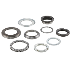Steering Head Bearing Set  upper/lower SIP PREMIUM  for Vespa 125 V1-15/V30-33/VM /VU/Hoffmann/ACMA  Ø bearing shell frame top 35x4,5 / bearing shell frame bottom 57x8 / bearing shell steering column 35x8 mm,  Grade 1* - first-class repair