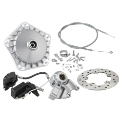 GRIMECA Classic NT „klassischer Look”, vorne, für Vespa PK50-125/S/SS/XL/XL2 /Automatik/P200E 2Â°/PX80 -150E 2Â°/Lusso/'98/MY/'11/T5, silber, flach, Ø 20 mm, mit Scheibe und Bremssattel PX Millenium