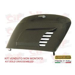 kit sportello vano motore + convogliatore aria supplementare completo di viti e rondelle " carbon look "