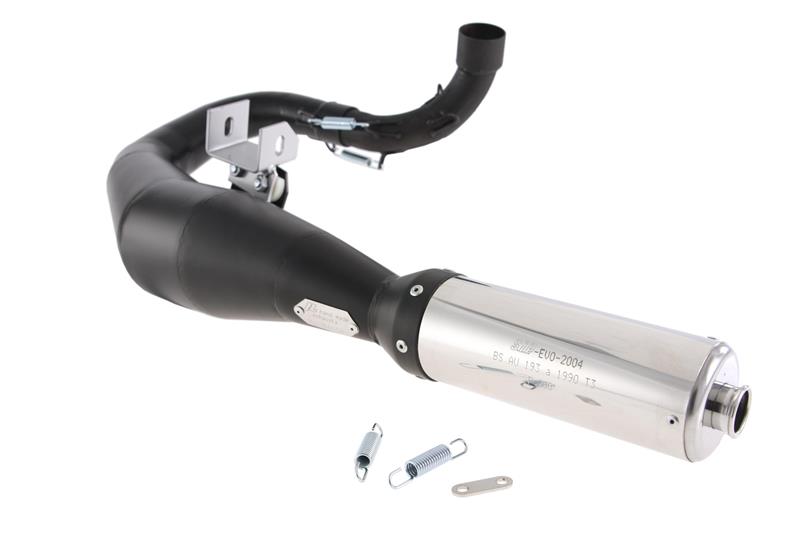 Muffler expansion racing SIP EVO black with steel silencer for Vespa 200