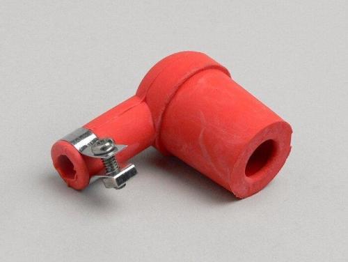 Cappuccio candela OEM-Qualität 3309010 in gomma rossa, da abbinare a candela con dado terminale SAE e cavo alta tensione compatibile.