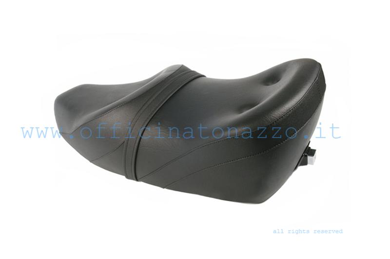 Dual seat foam with lock type black King & Queen for Vespa 125/150/200 - GT - GTR - Sprint Veloce - TS - PX brand SOFT