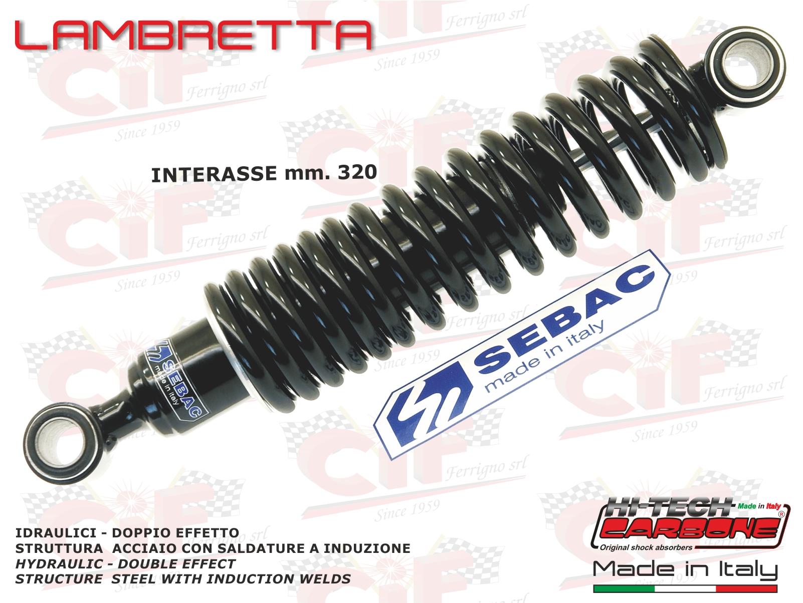 SEBAC rear shock absorber for Lambretta LI 2nd SERIES