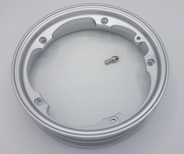 Circulo tubeless de aleación de 2.10x10 canales "aluminio pulido para Vespa PX - 50 - Primavera - ET3 (incluye válvula y tuercas)
