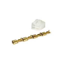 Conector múltiple para regulador de tensión -BGM PRO, 4 vías- BGM PRO 6V/12V CA/CC, Vespatronic, Varitronic, Parmakit, Polini-IDM, Malossi VesPower, Minarelli 50cc (2004-), Peugeot 50cc, Honda 50cc, Kymco 50cc, CPI 50cc, GY6 50cc (139QMA, 139QMB)