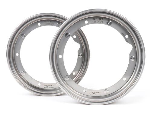 Coppia cerchi ruota -BGM PRO 2.10-10 pollici- Vespa (tipo PX) - acciaio inox