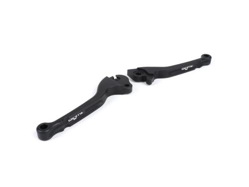 Set leva freno e frizione BGM PRO CNC BGM4541KT nero opaco per Vespa PX dal 2004 con pompa freno anteriore Heng Tong compatibile.