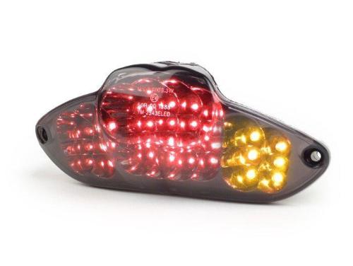 Fanale posteriore -BGM ORIGINAL gemma liscia LED con frecce incorporate- Gilera Runner (2006-), DNA - nero